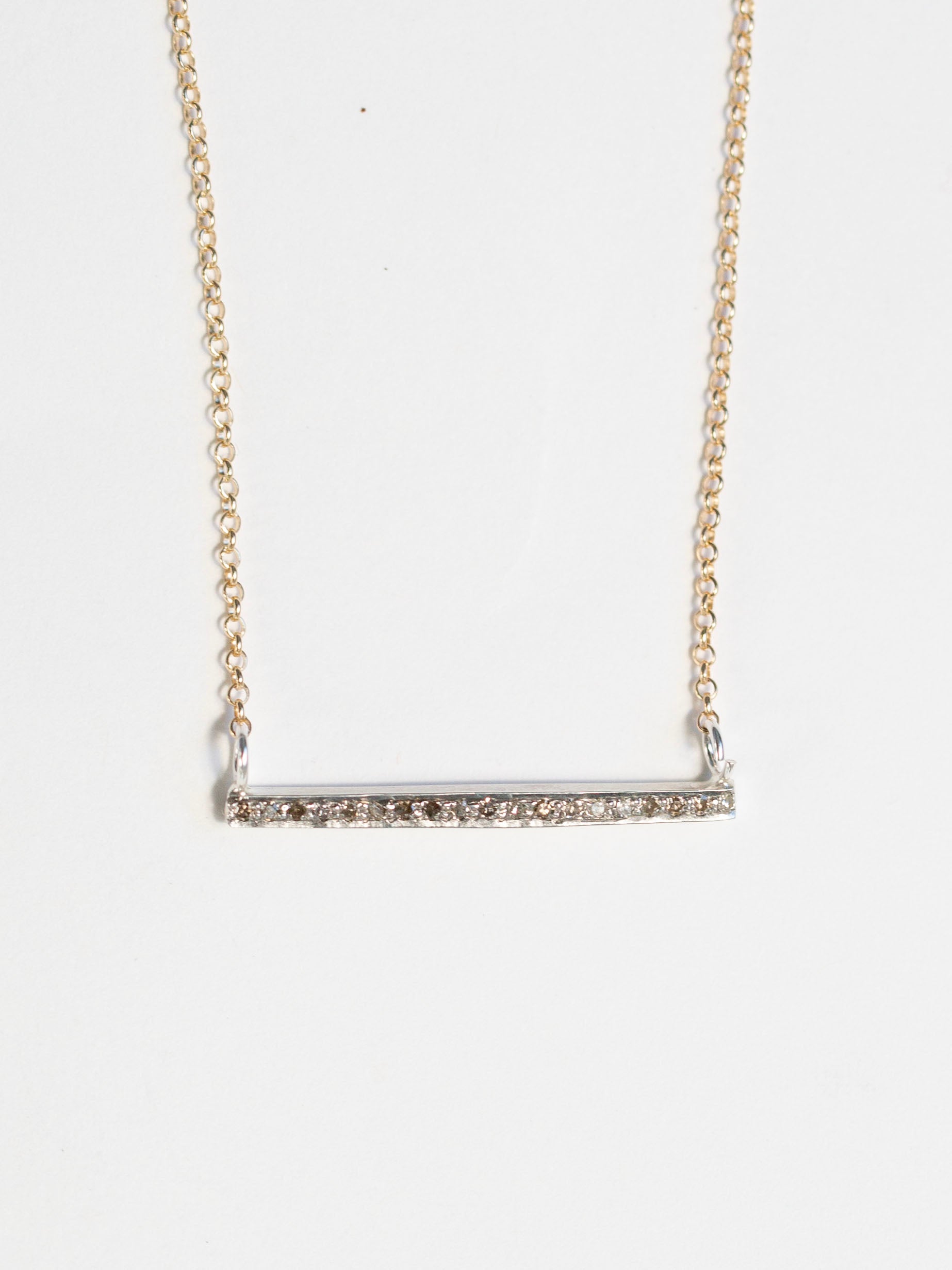 XL Pave Diamond Bar Necklace