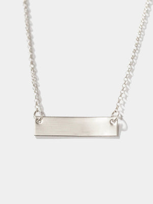Shop OXB Necklace Sterling Silver / Rolo Chain / 16" Mantra Bar Necklace