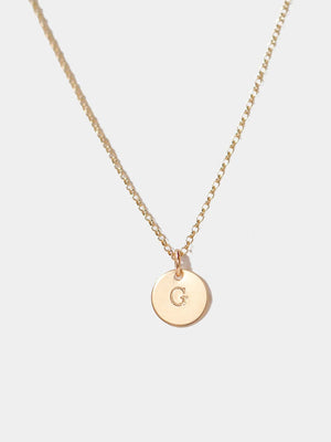 Shop OXB Necklaces Gold Filled / Rolo Chain / 16" Monogram Disc Necklace