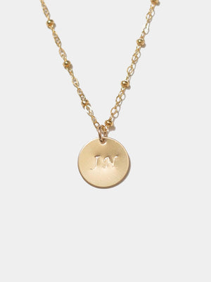 Shop OXB Necklaces Gold Filled / Satellite Chain / 16" Monogram Disc Necklace