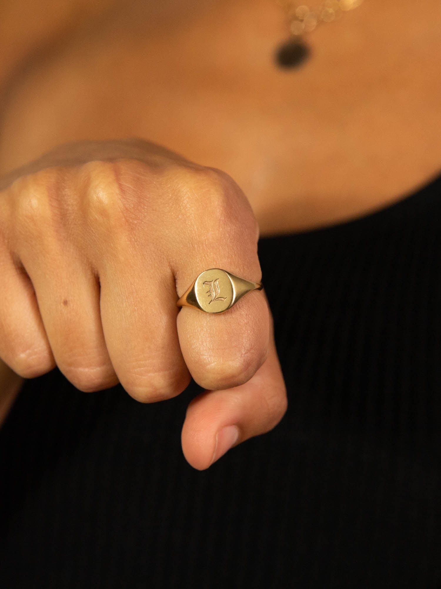 Shop OXB Rings Varsity Signet Ring, 14k Gold