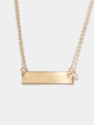 Shop OXB Necklace Gold Filled / Rolo Chain / 16" Mantra Bar Necklace
