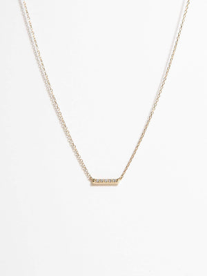 OXB Studio Necklace 16" Diamond Bar Necklace, 14K Gold